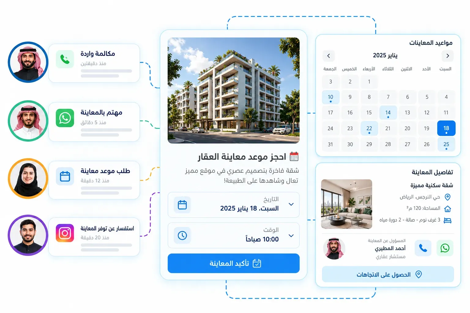 حجز المعاينات والمواعيد
